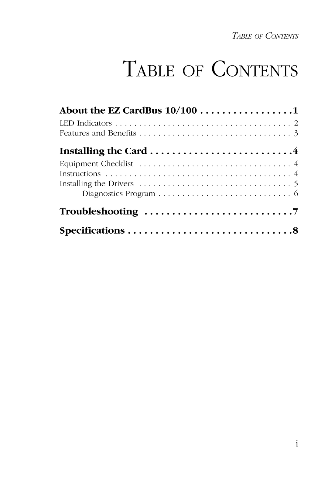 SMC Networks SMC8036TX manual Table of Contents 