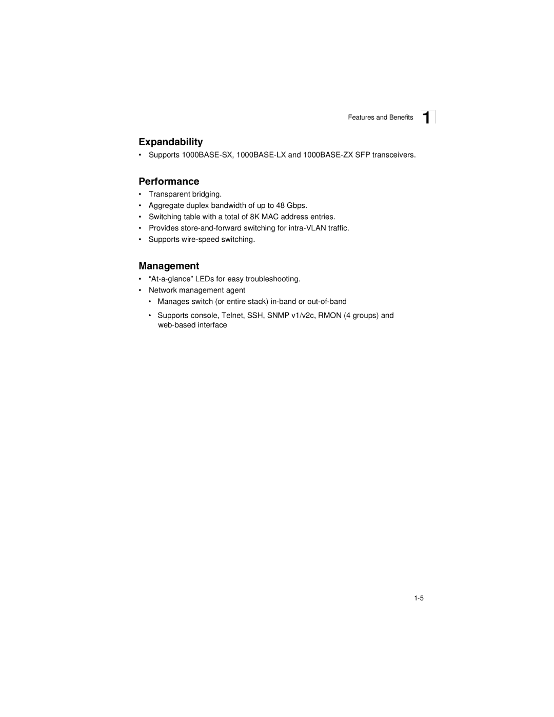 SMC Networks SMC8124PL2 manual Expandability, Performance, Management 