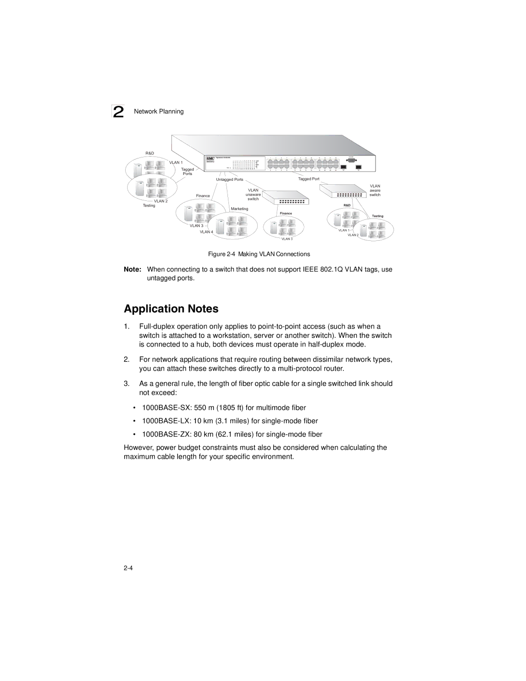 SMC Networks SMC8124PL2 manual Application Notes, Making Vlan Connections 