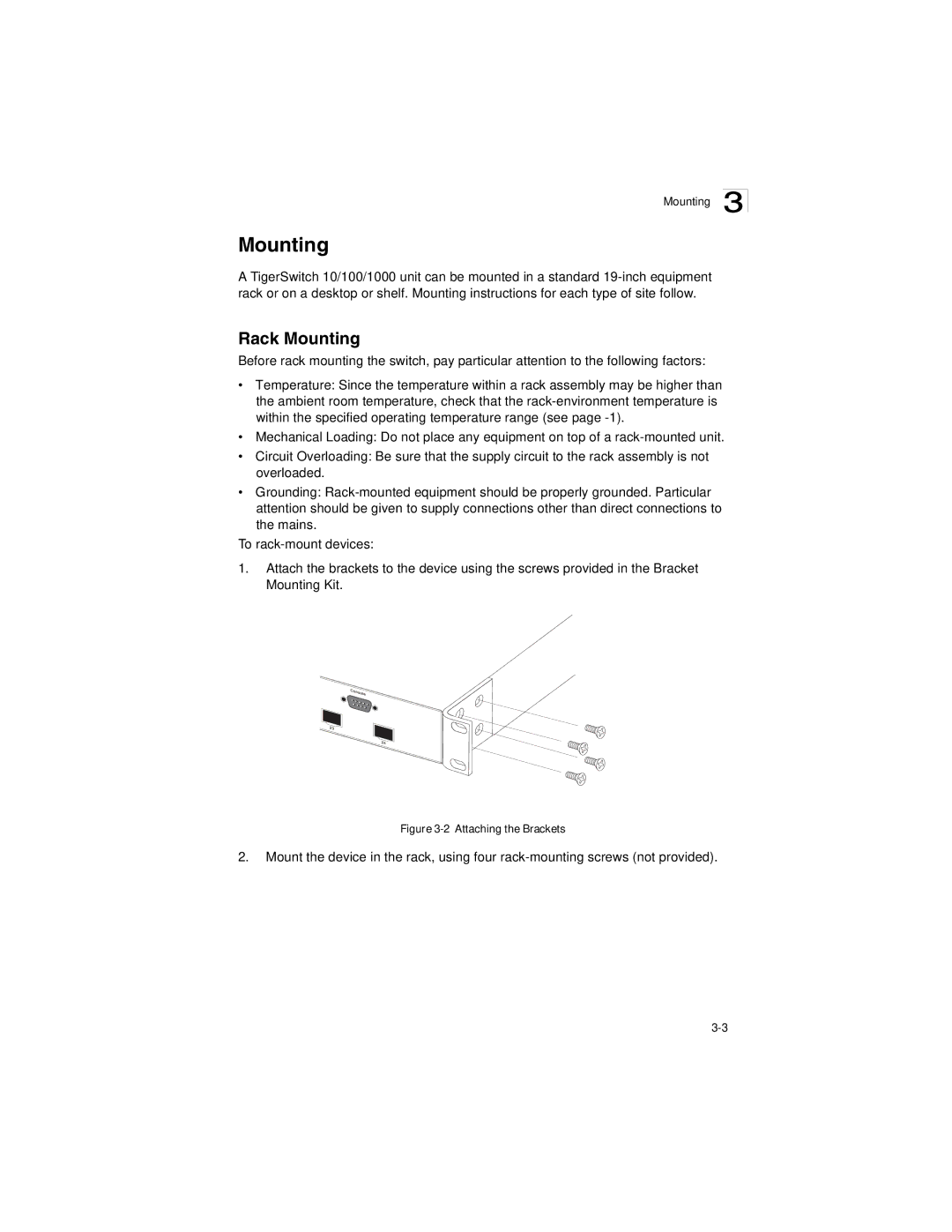 SMC Networks SMC8124PL2 manual Rack Mounting 