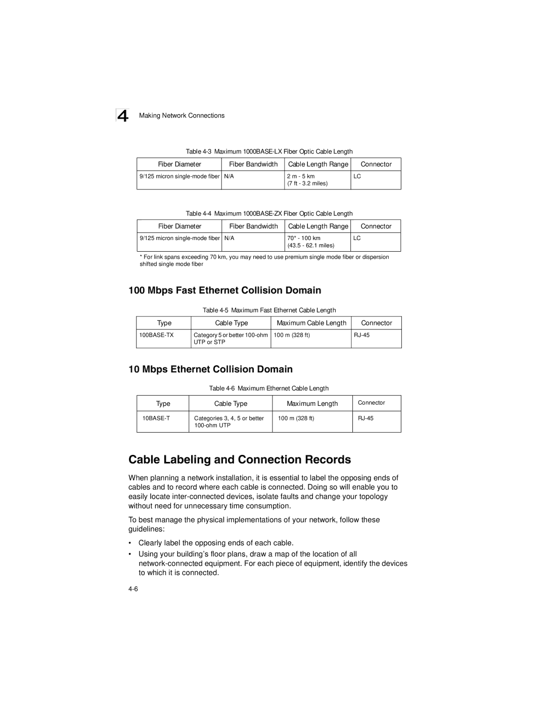 SMC Networks SMC8124PL2 manual Cable Labeling and Connection Records, Mbps Fast Ethernet Collision Domain 