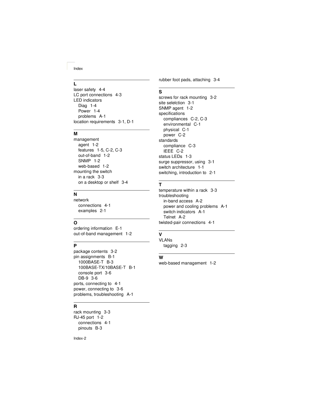 SMC Networks SMC8124PL2 manual Index-2 