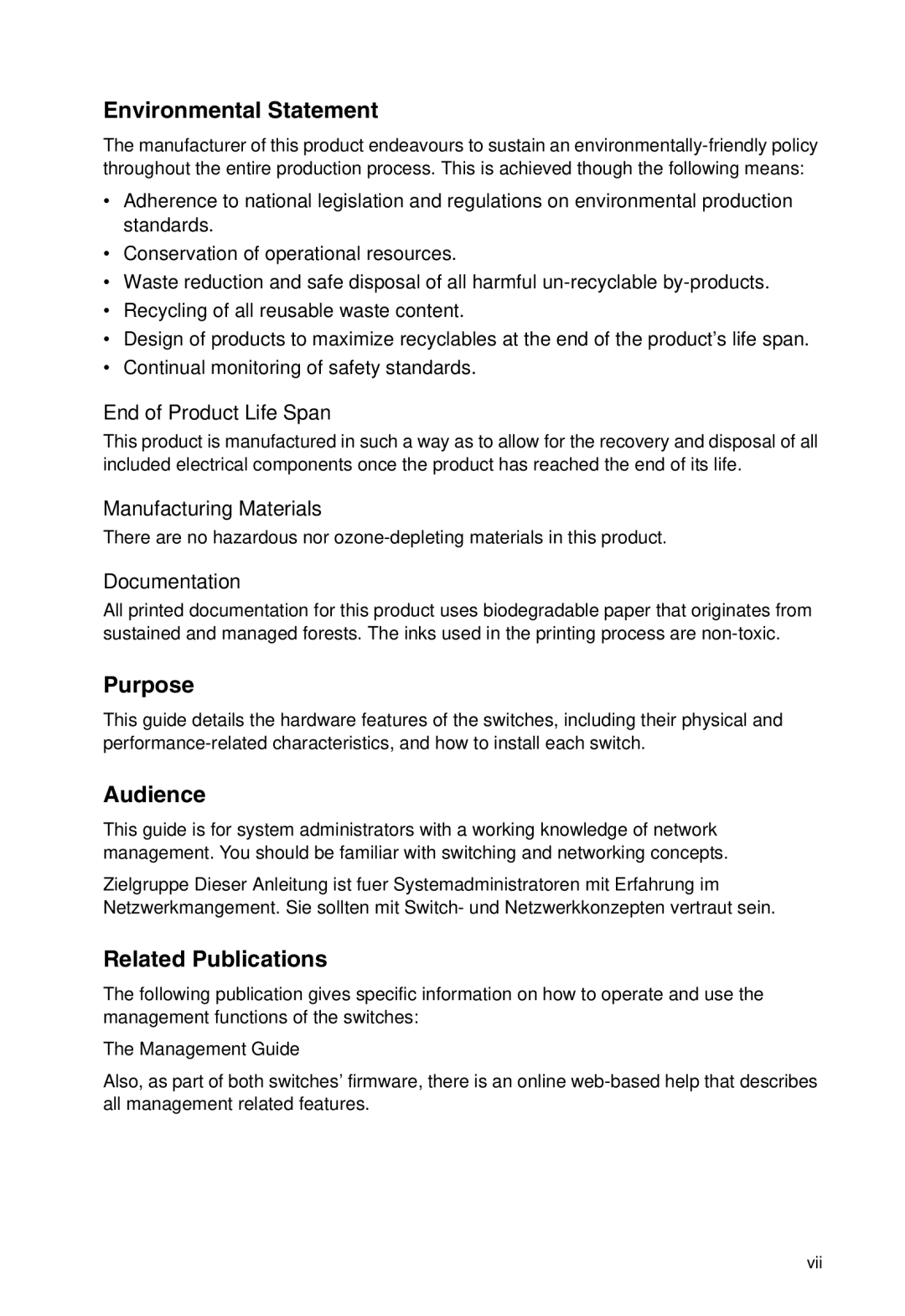 SMC Networks SMC8126L2 manual End of Product Life Span, Manufacturing Materials, Documentation 