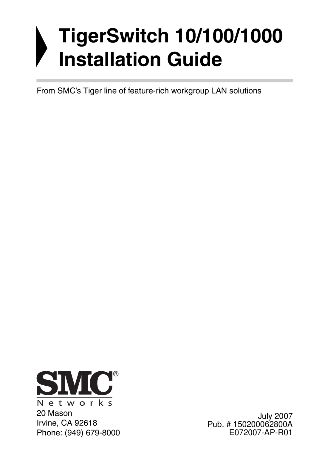 SMC Networks SMC8126L2 manual TigerSwitch 10/100/1000 Installation Guide 