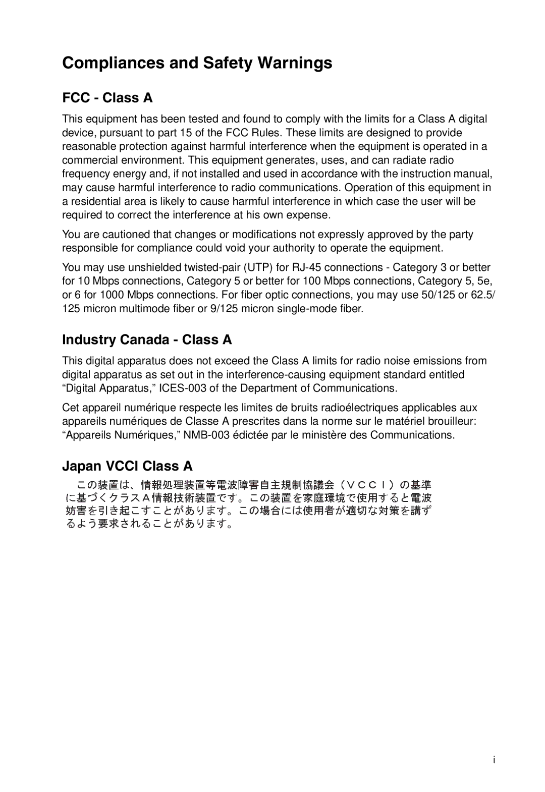 SMC Networks SMC8126L2 manual Compliances and Safety Warnings 