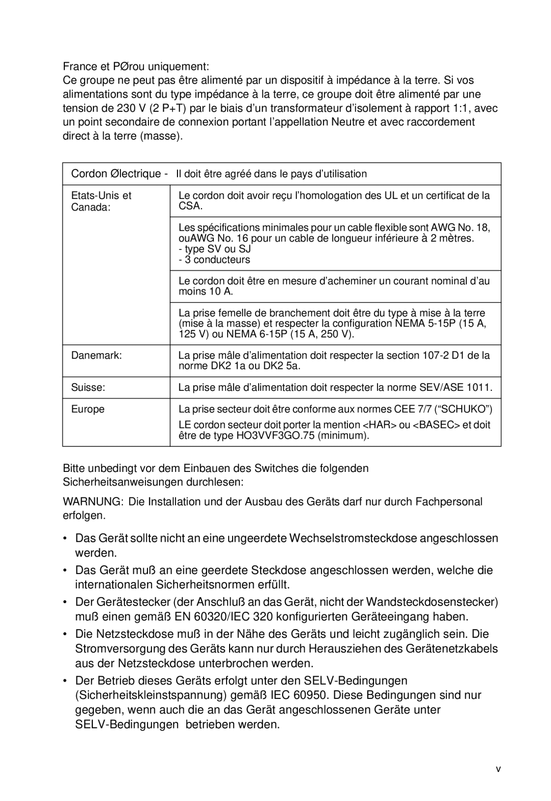 SMC Networks SMC8126L2 manual France et Pérou uniquement 