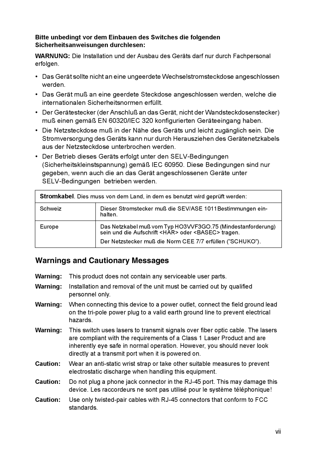 SMC Networks SMC8126PL2-F manual Vii 