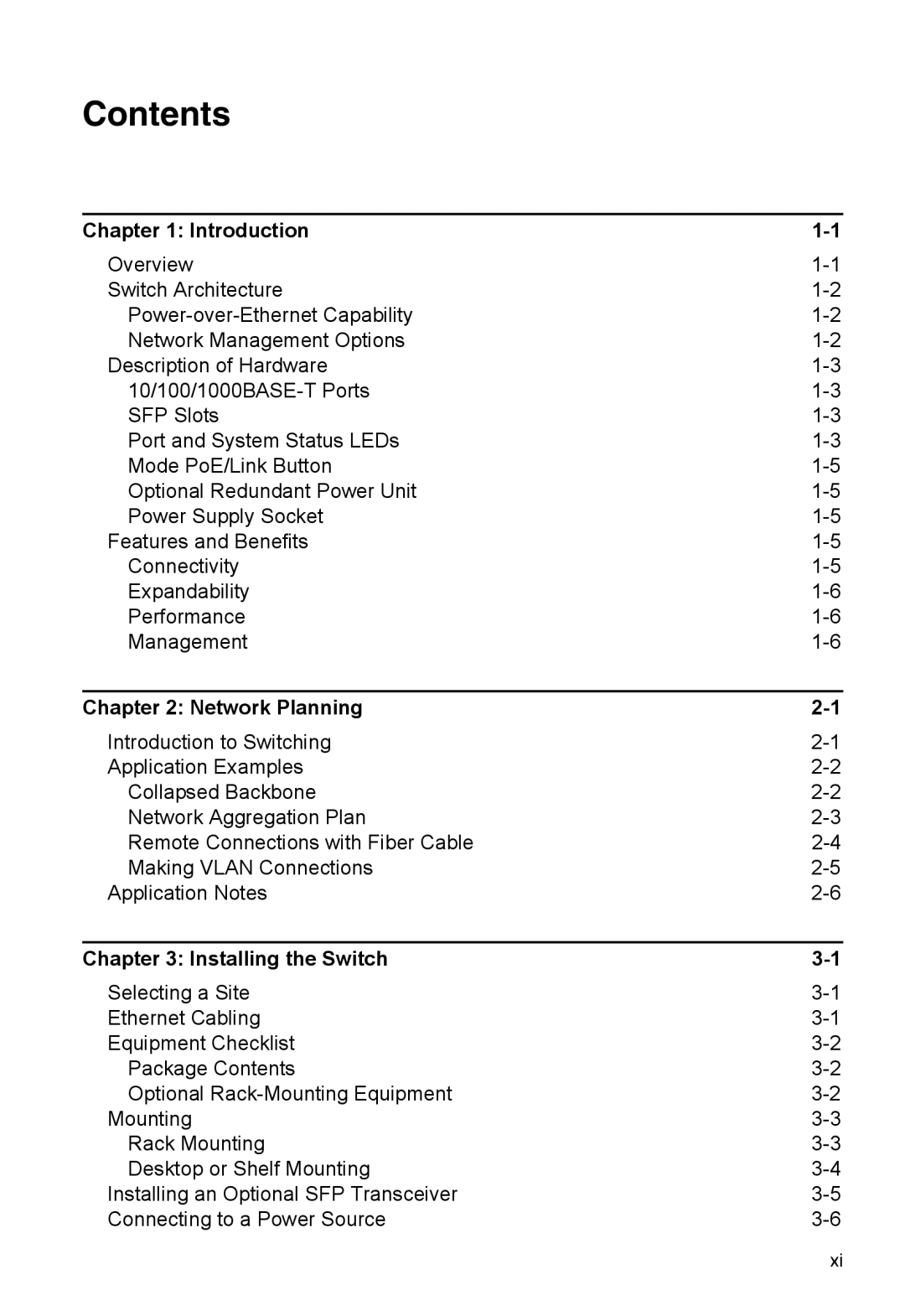 SMC Networks SMC8126PL2-F manual Contents 