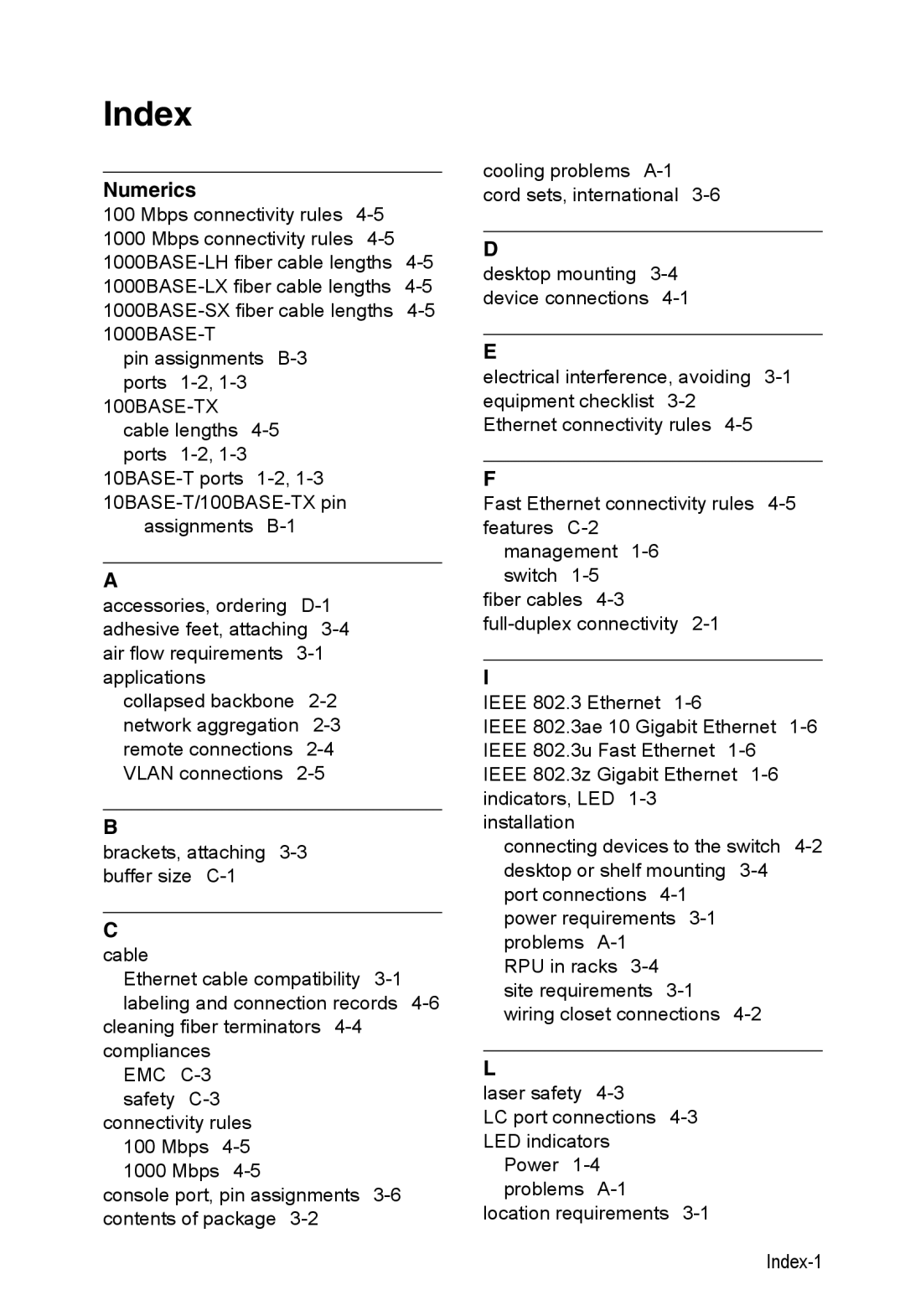 SMC Networks SMC8126PL2-F manual Index, Numerics 