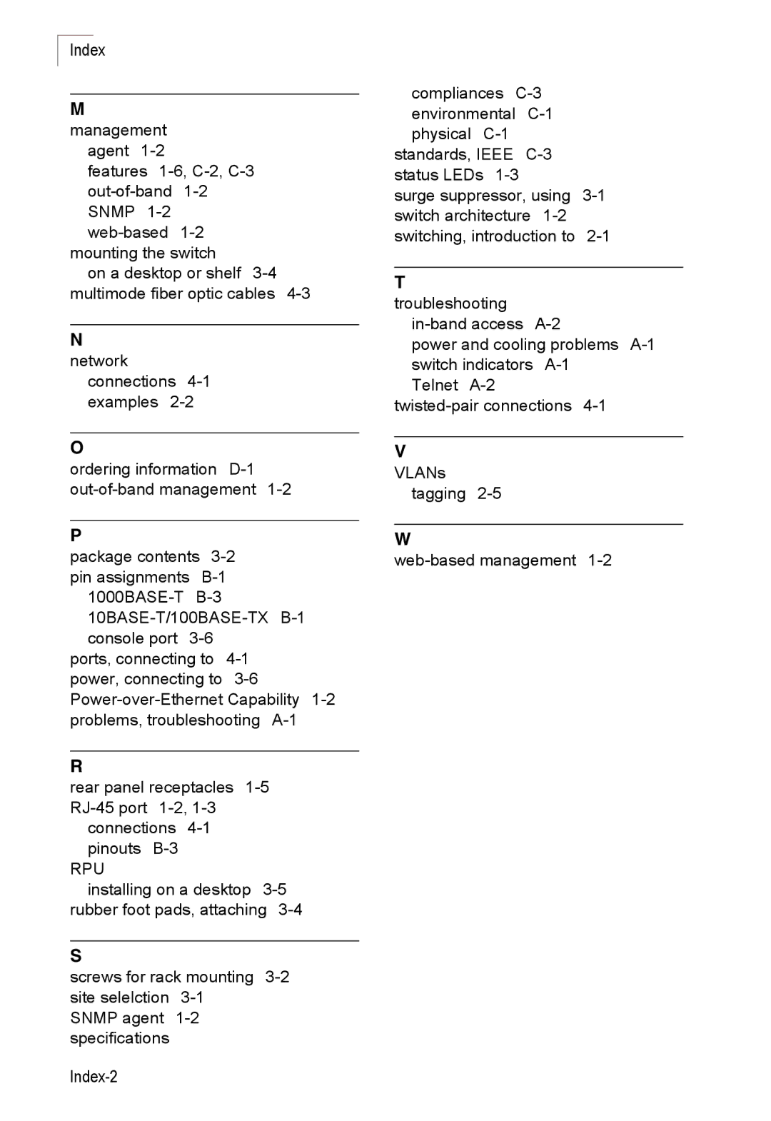 SMC Networks SMC8126PL2-F manual Index-2 