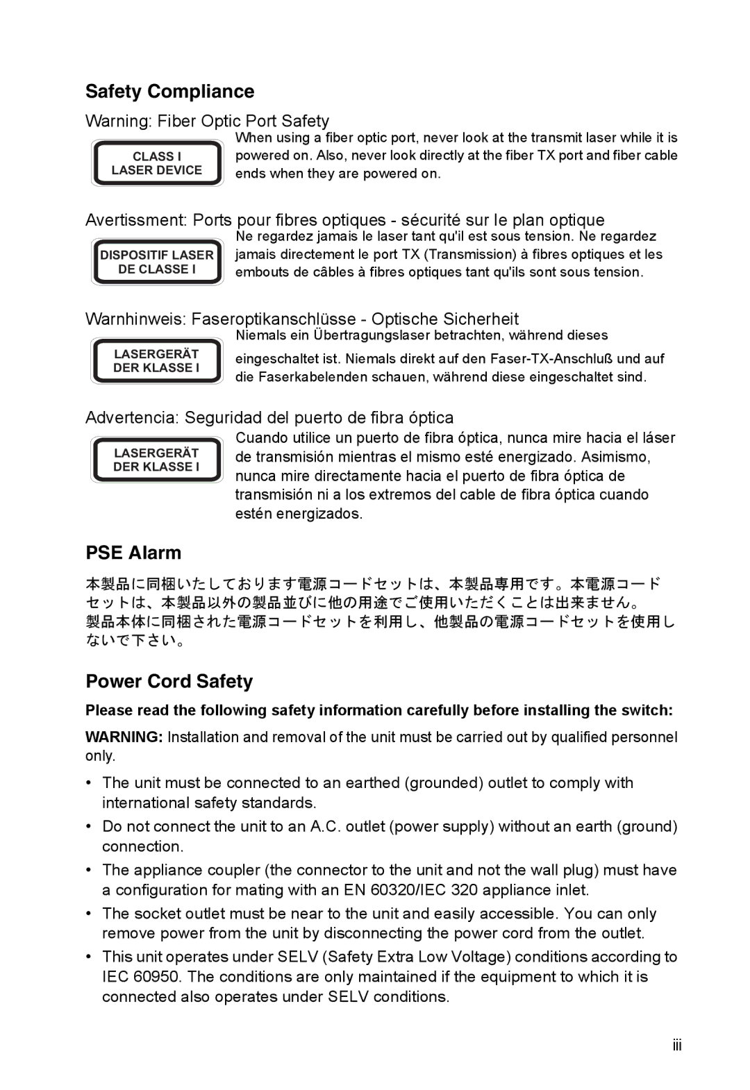 SMC Networks SMC8126PL2-F manual Safety Compliance 