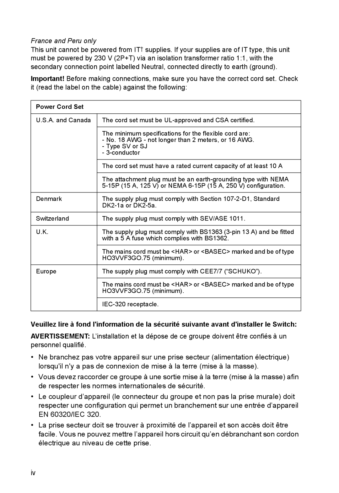 SMC Networks SMC8126PL2-F manual France and Peru only 