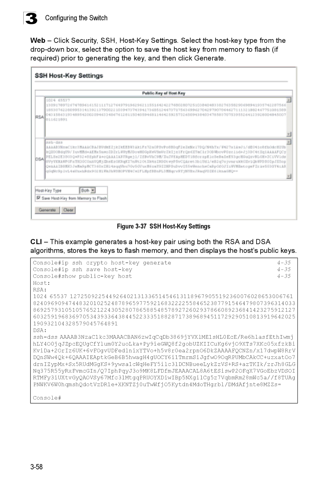 SMC Networks SMC8150L2 manual SSH Host-Key Settings 