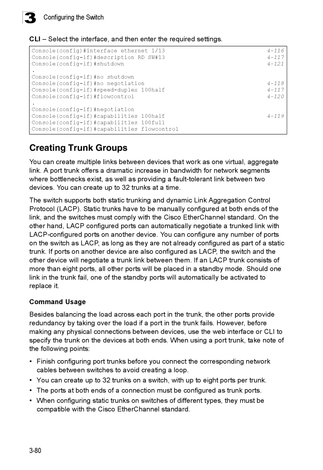 SMC Networks SMC8150L2 manual Creating Trunk Groups, Command Usage 