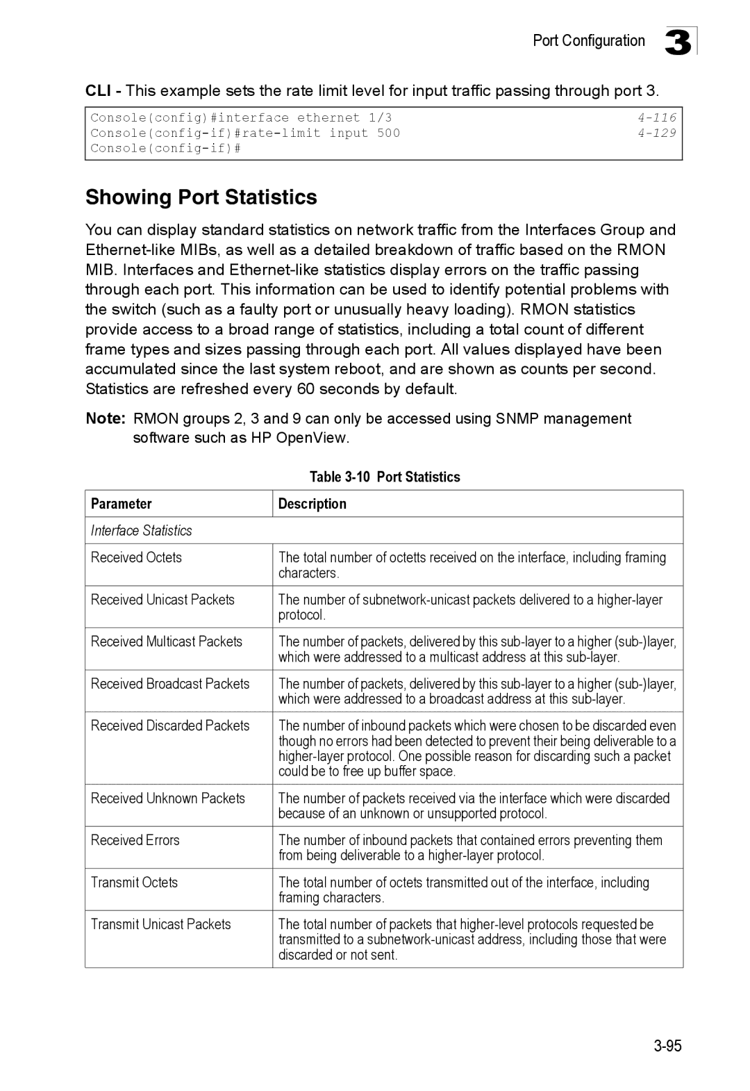 SMC Networks SMC8150L2 manual Showing Port Statistics 