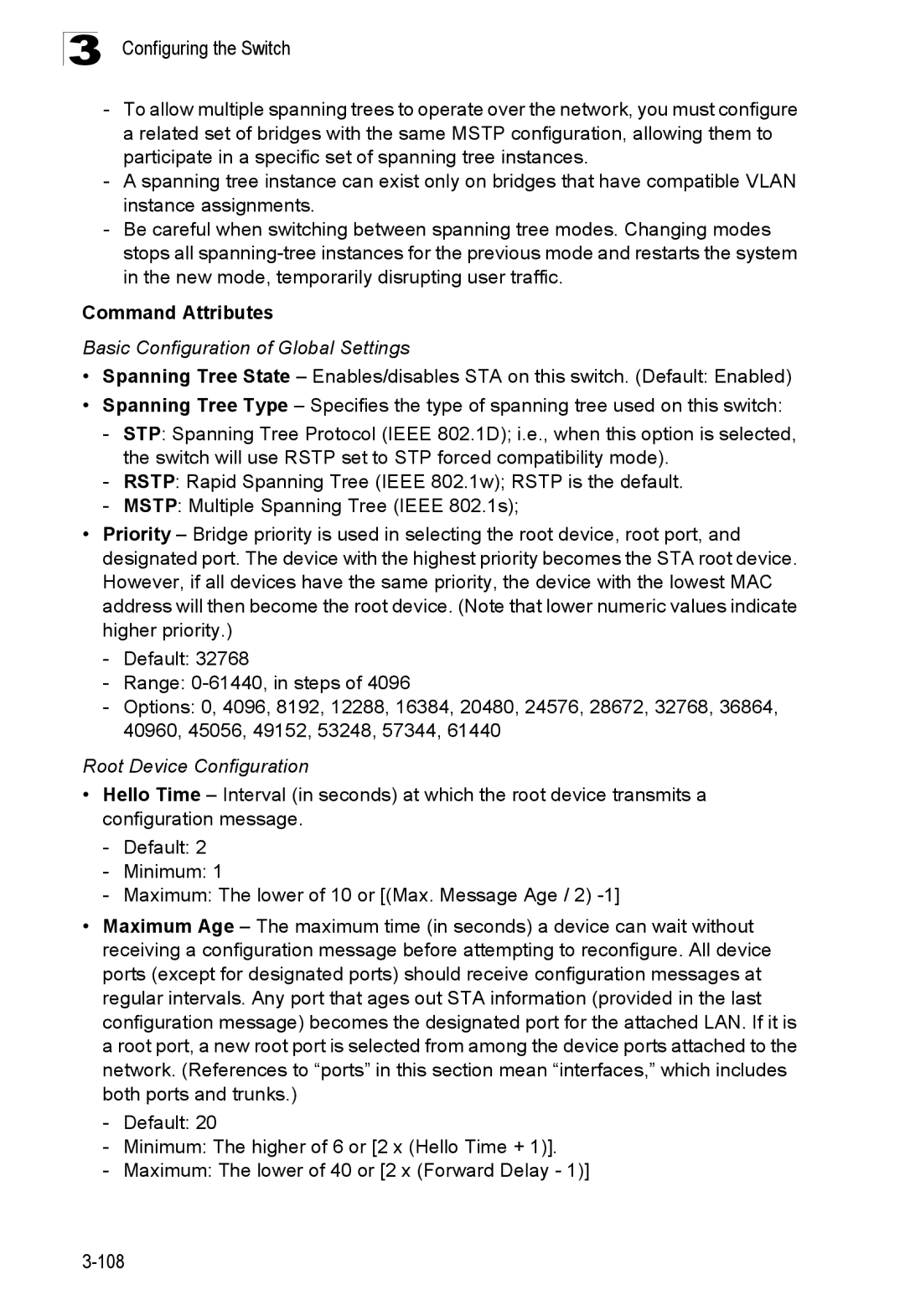 SMC Networks SMC8150L2 manual Basic Configuration of Global Settings, Root Device Configuration 