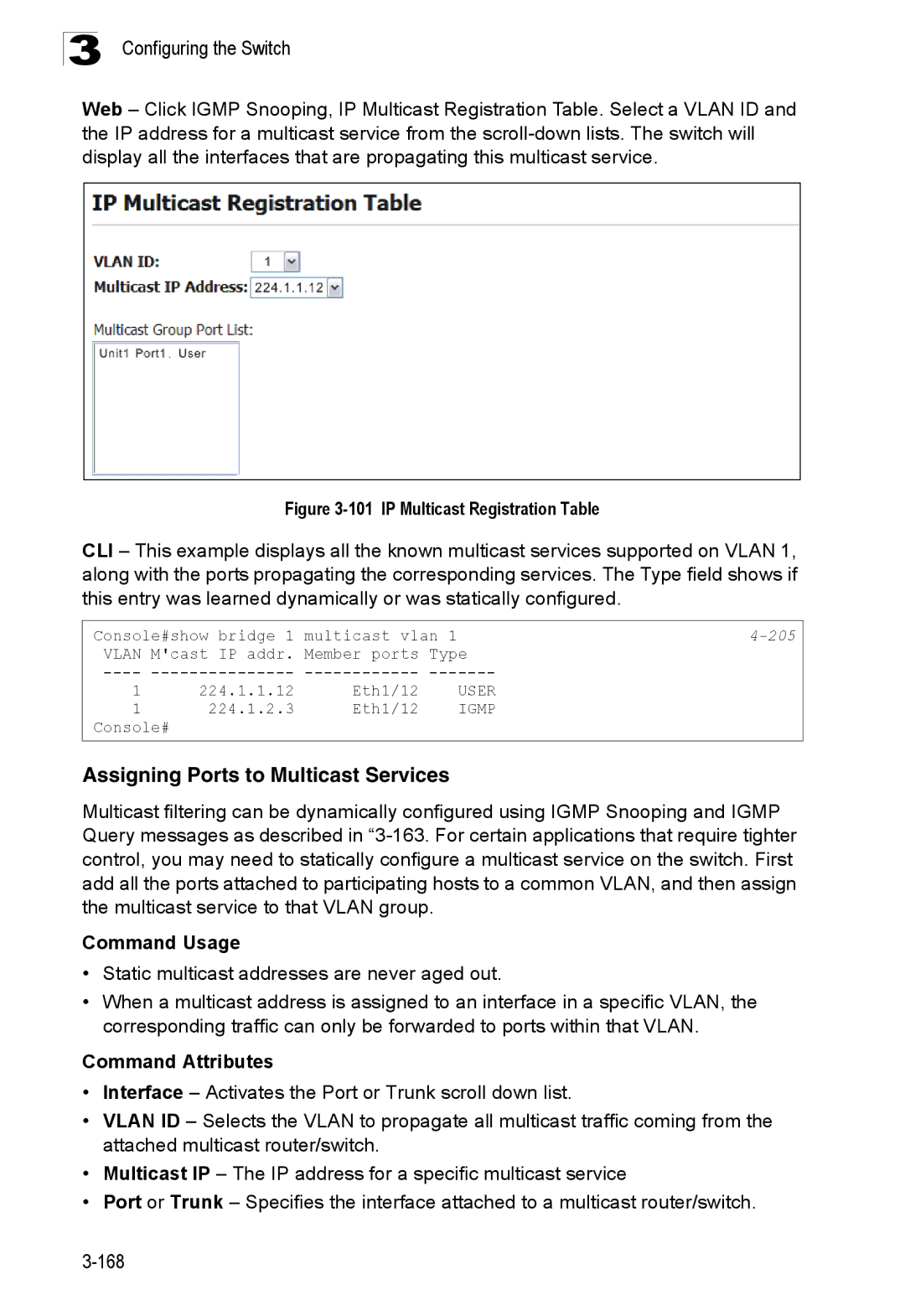 SMC Networks SMC8150L2 manual Assigning Ports to Multicast Services, IP Multicast Registration Table 