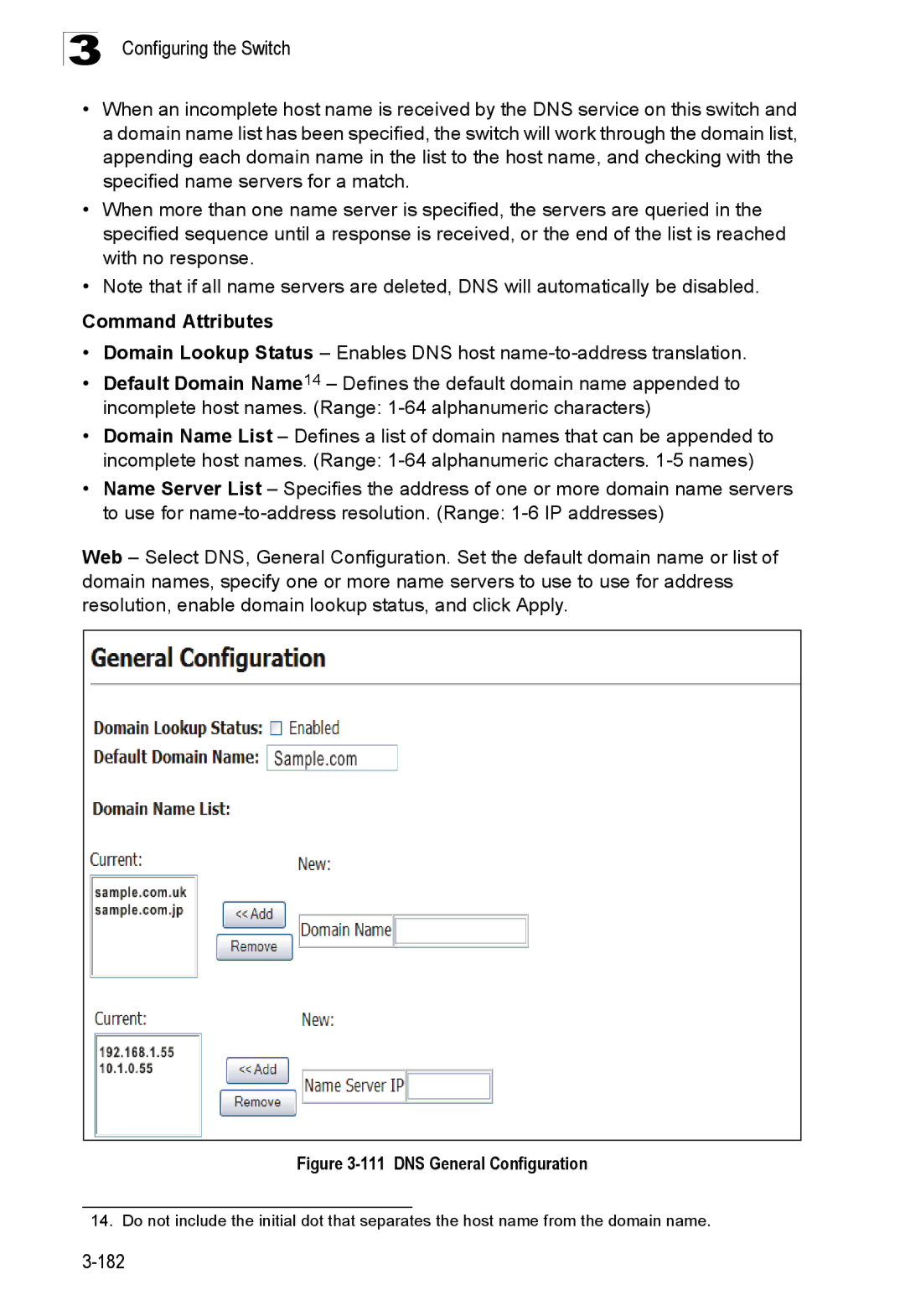 SMC Networks SMC8150L2 manual DNS General Configuration 