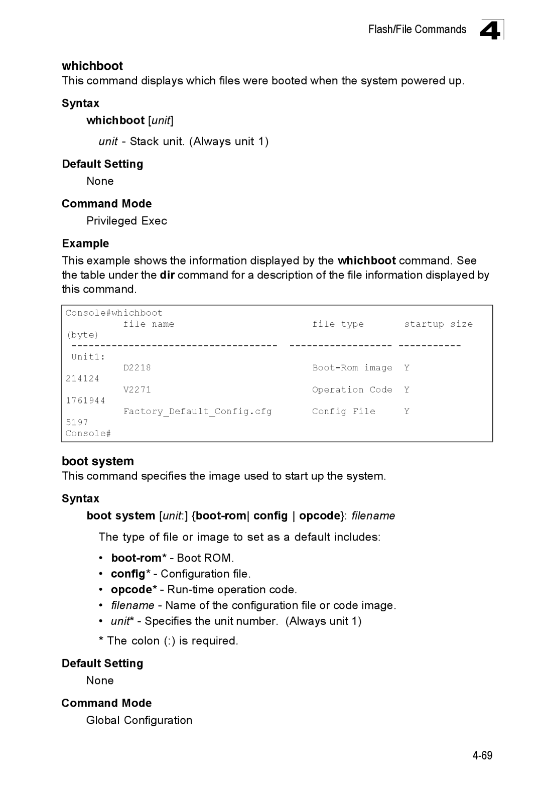 SMC Networks SMC8150L2 manual Whichboot, Boot system, Syntax whichboot unit 