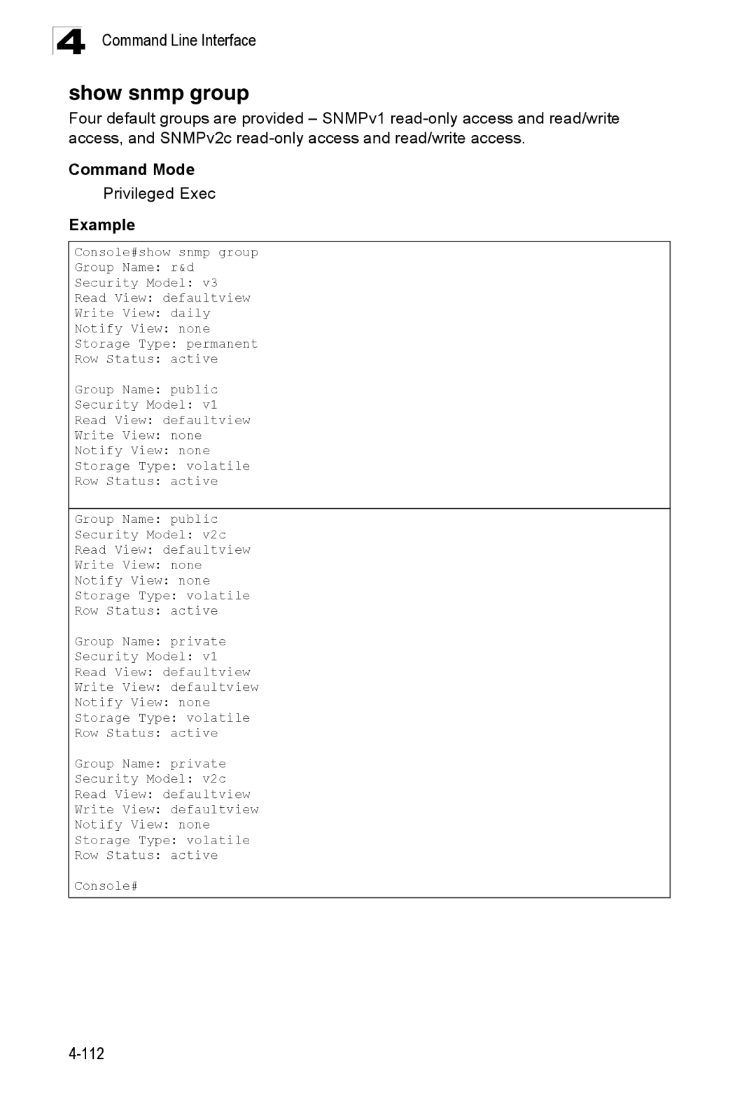 SMC Networks SMC8150L2 manual Show snmp group 