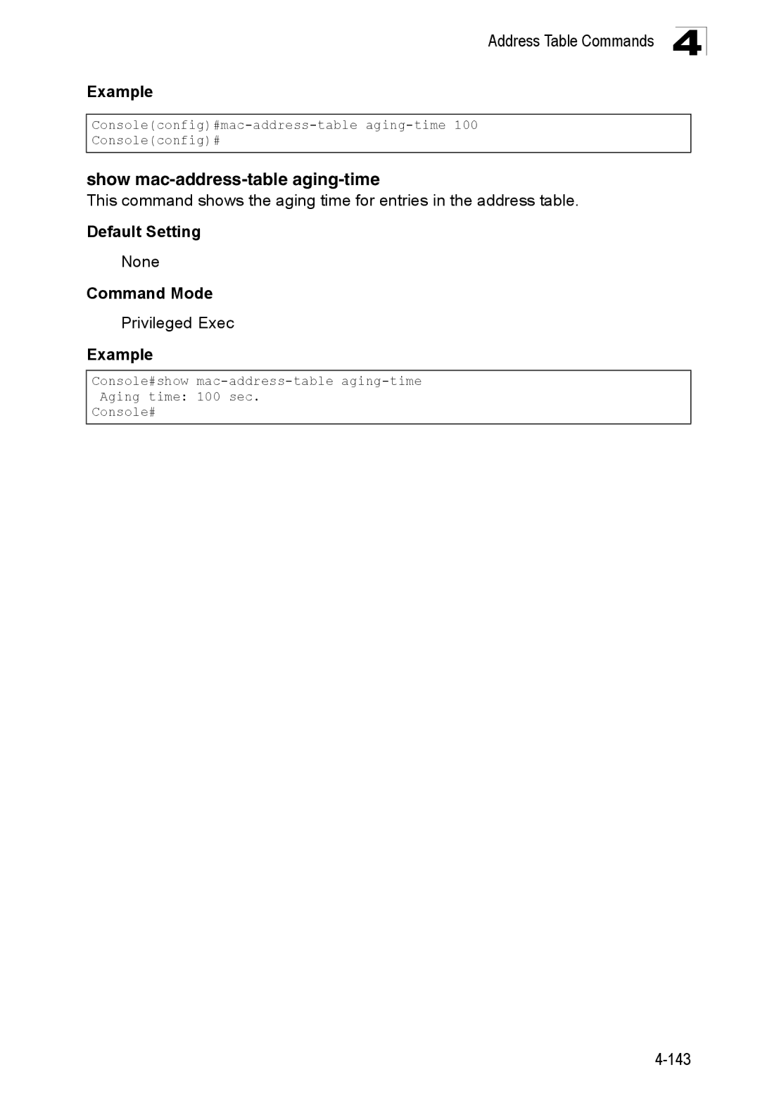 SMC Networks SMC8150L2 manual Show mac-address-table aging-time 