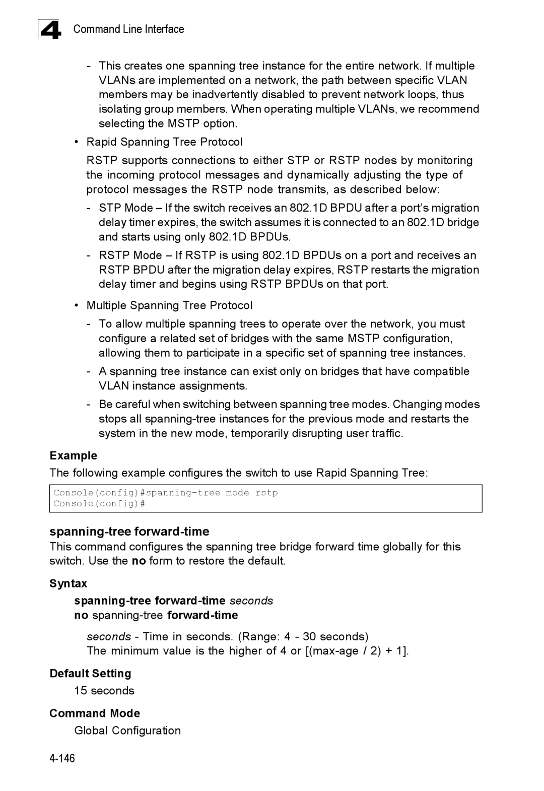 SMC Networks SMC8150L2 manual Spanning-tree forward-time, Syntax 