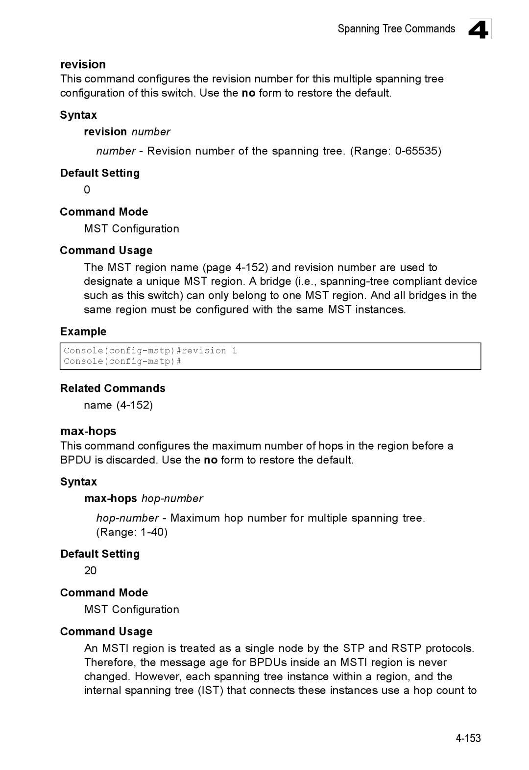 SMC Networks SMC8150L2 manual Syntax Revision number, Max-hopshop-number 