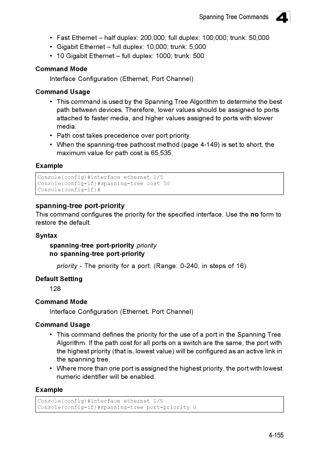 SMC Networks SMC8150L2 manual Spanning-tree port-priority, Priority The priority for a port. Range 0-240, in steps 