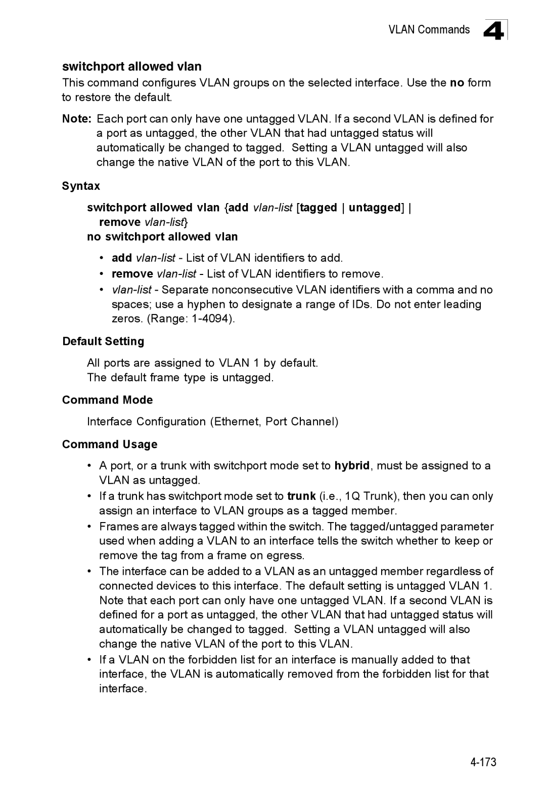 SMC Networks SMC8150L2 manual Switchport allowed vlan 