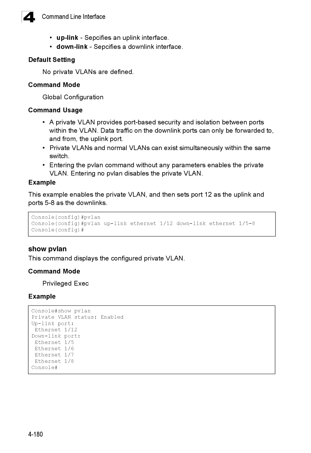 SMC Networks SMC8150L2 manual Show pvlan, No private VLANs are defined, This command displays the configured private Vlan 