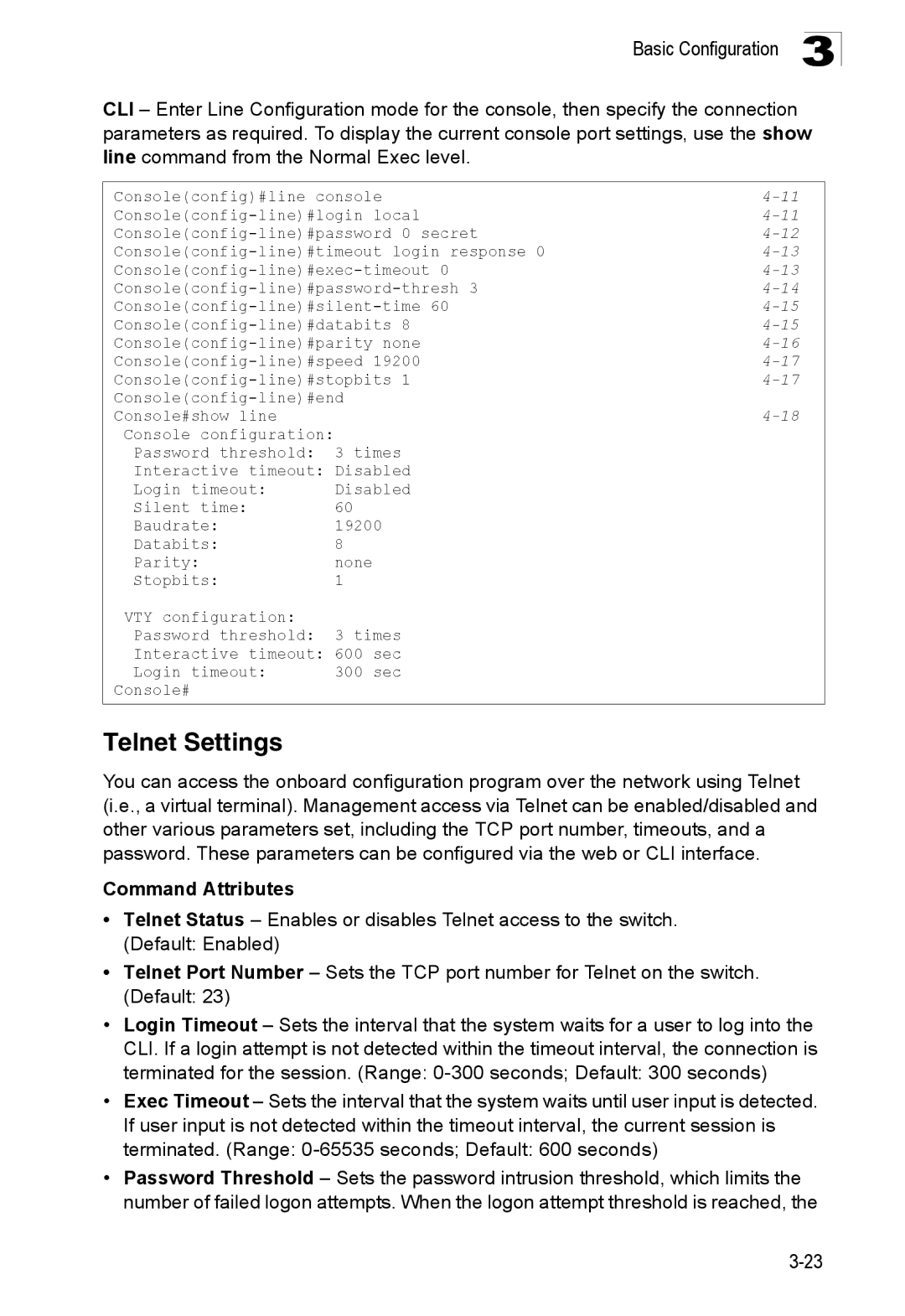 SMC Networks SMC8150L2 manual Telnet Settings 