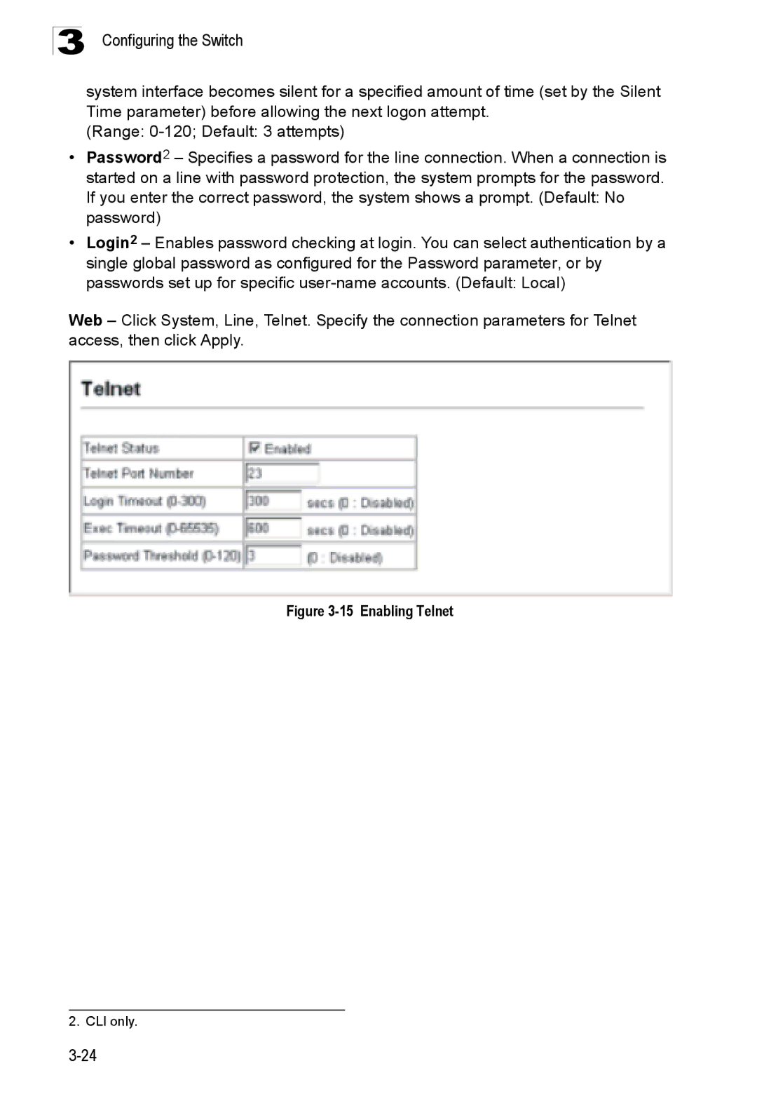 SMC Networks SMC8150L2 manual Enabling Telnet 