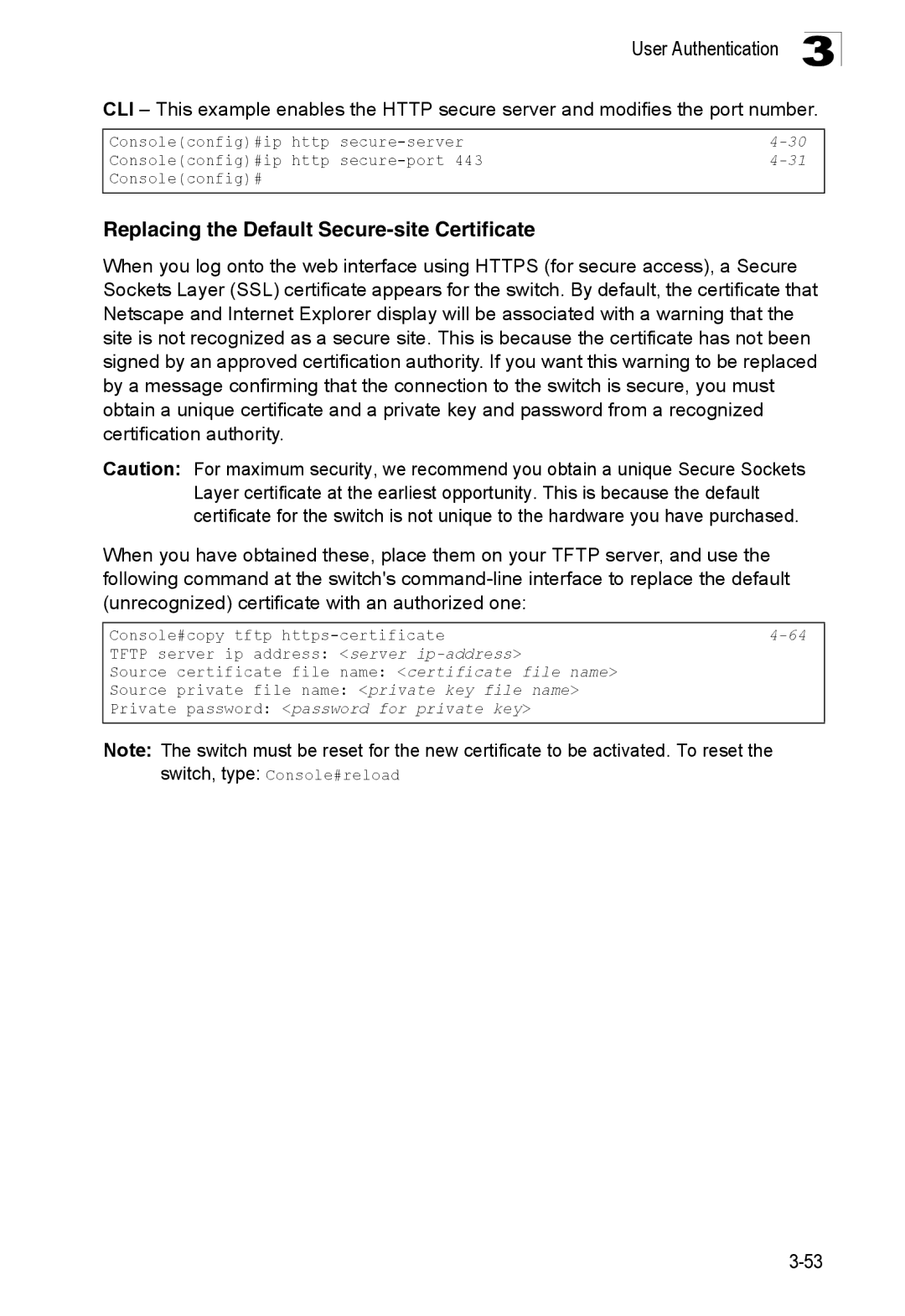 SMC Networks SMC8150L2 manual Replacing the Default Secure-site Certificate 