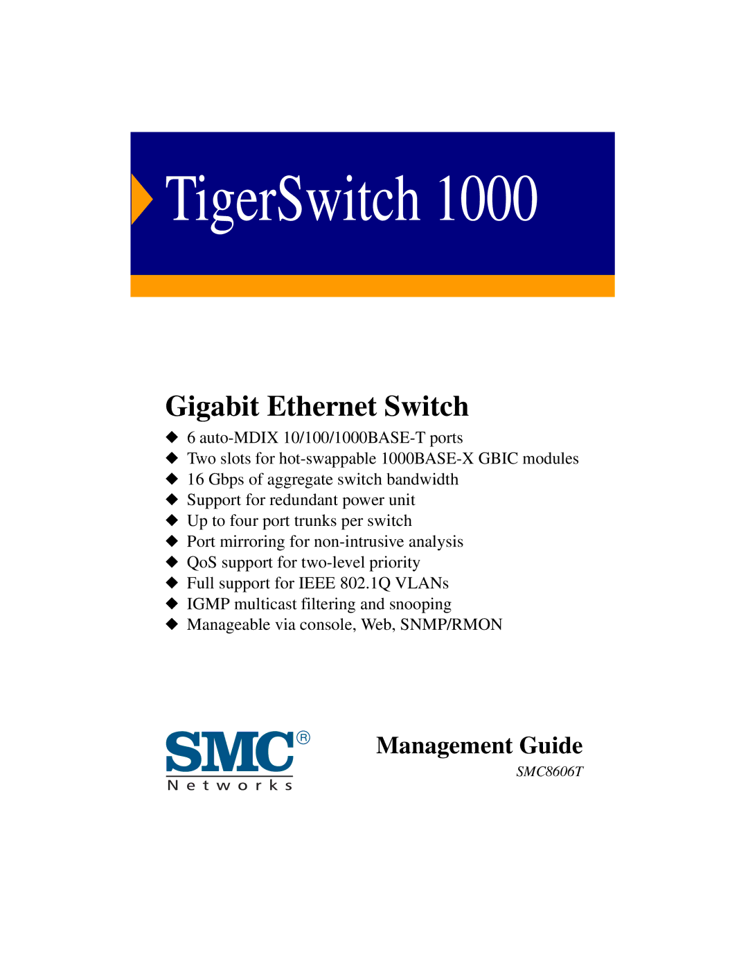 SMC Networks SMC8606T manual TigerSwitch 