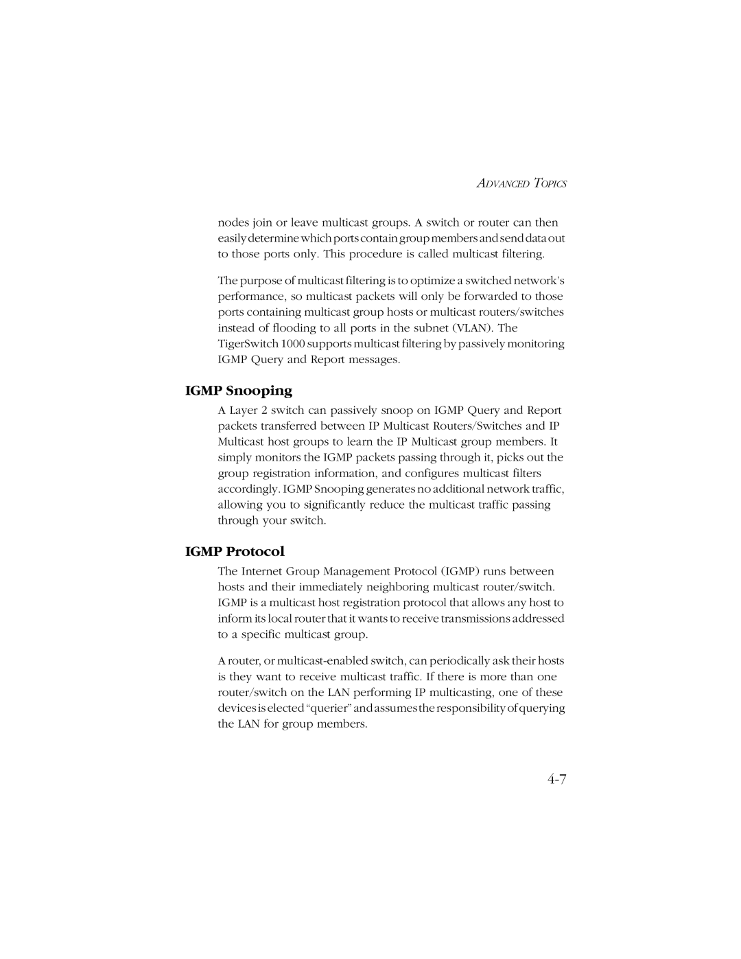 SMC Networks SMC8606T manual Igmp Snooping, Igmp Protocol 