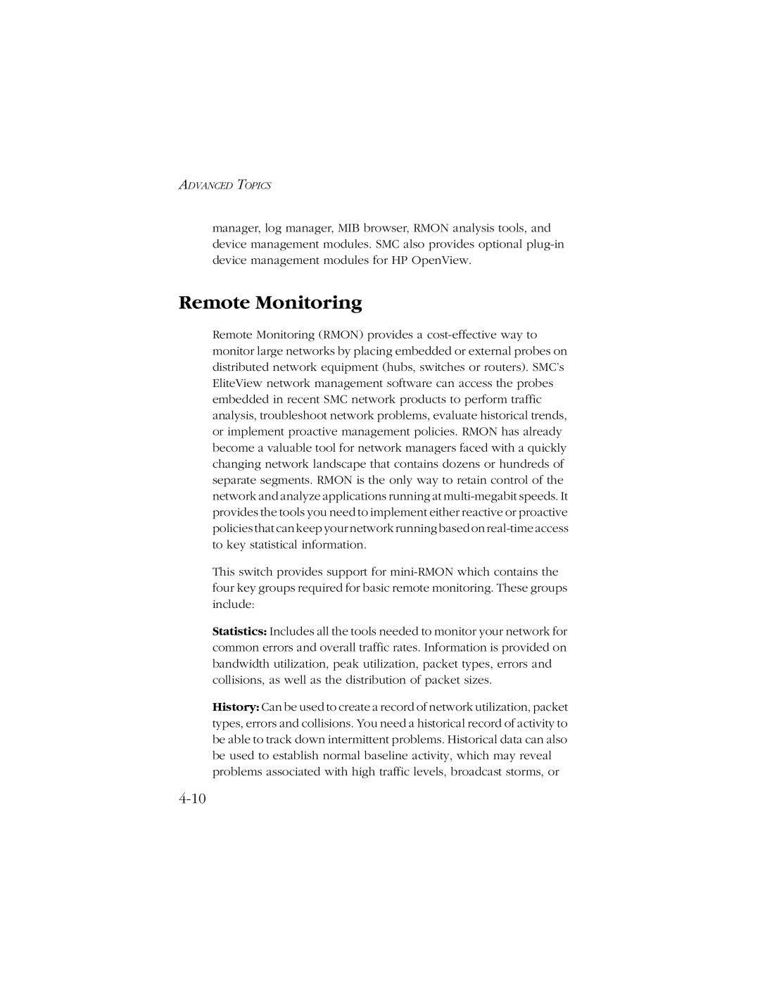 SMC Networks SMC8606T manual Remote Monitoring 