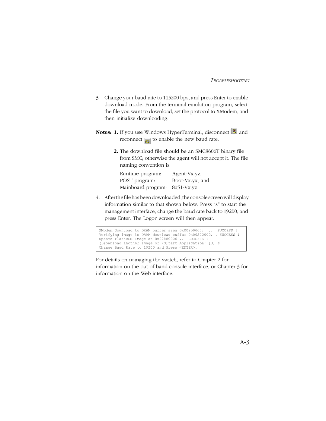 SMC Networks SMC8606T manual Troubleshooting 