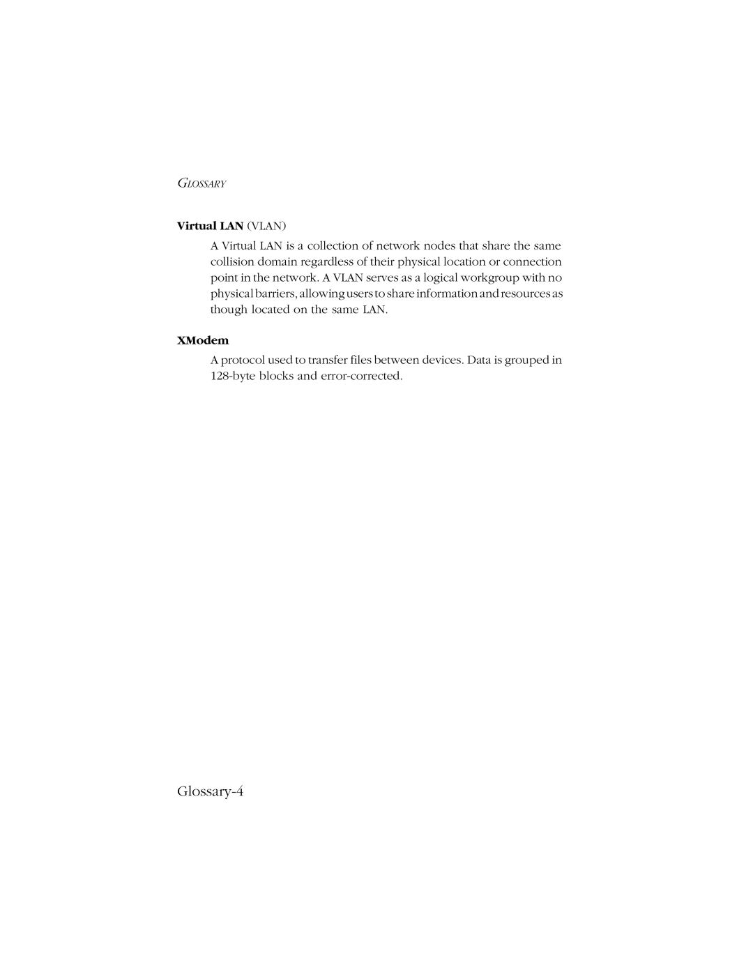 SMC Networks SMC8606T manual Virtual LAN Vlan, XModem 