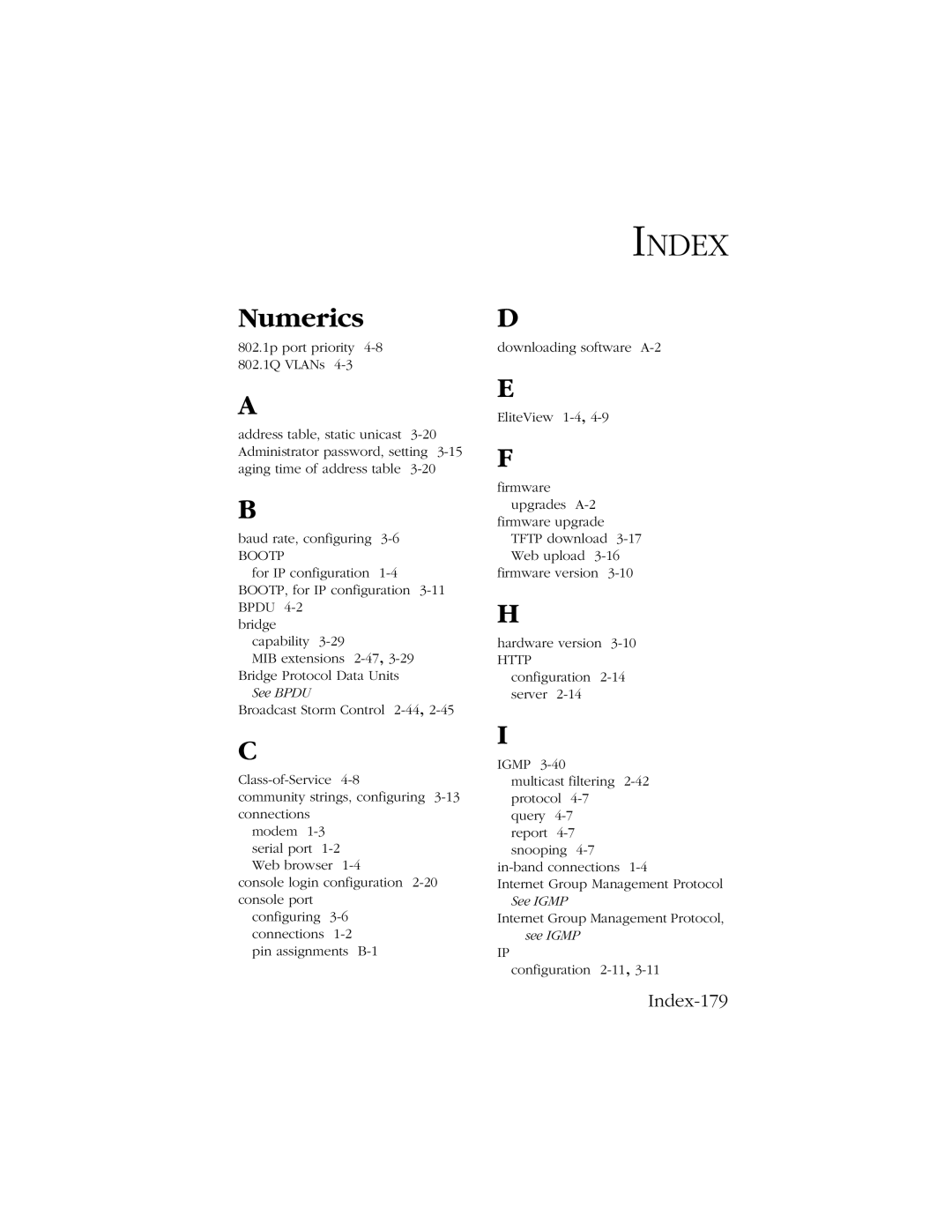 SMC Networks SMC8606T manual Numerics, Bootp 