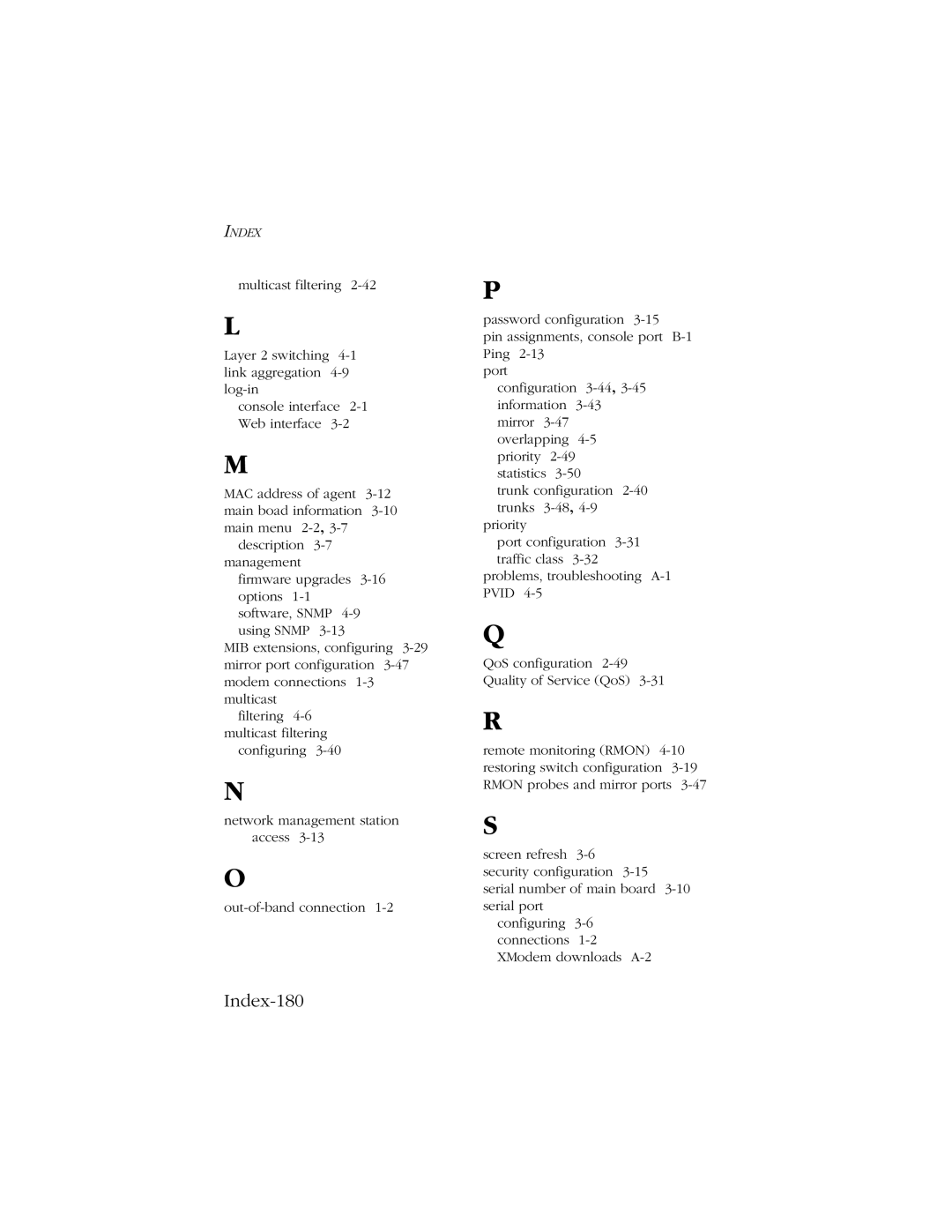 SMC Networks SMC8606T manual Index-180 