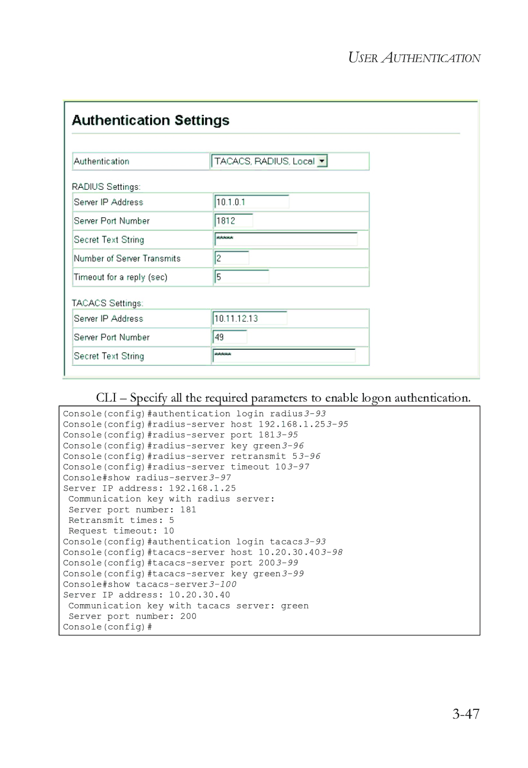 SMC Networks SMC8612XL3 F 1.0.1.3 manual User Authentication 