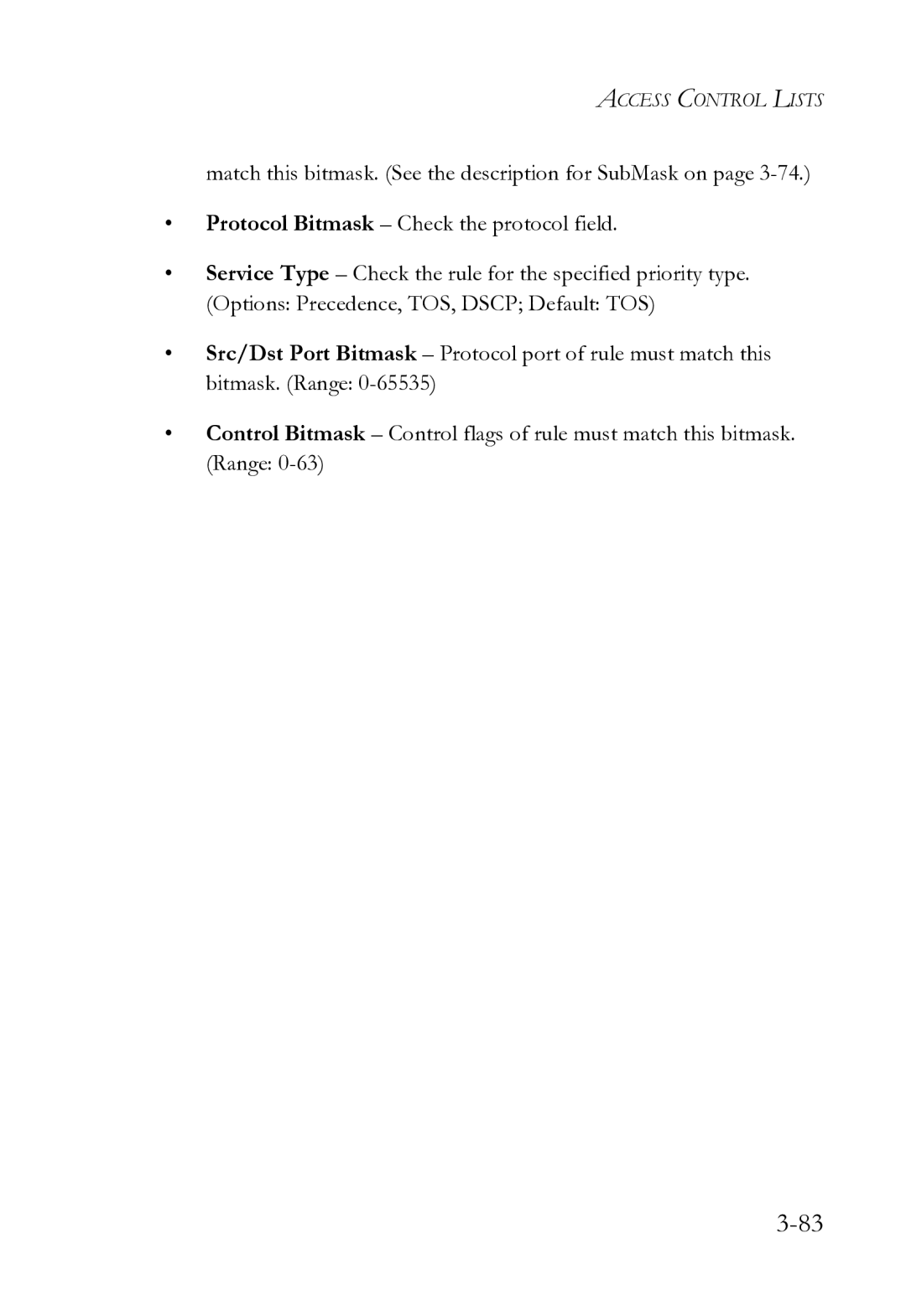 SMC Networks SMC8612XL3 F 1.0.1.3 manual Access Control Lists 