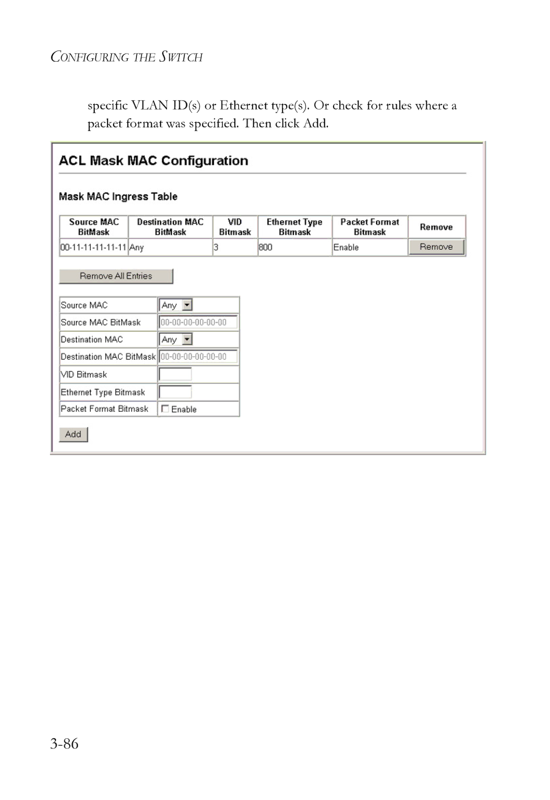 SMC Networks SMC8612XL3 F 1.0.1.3 manual Configuring the Switch 