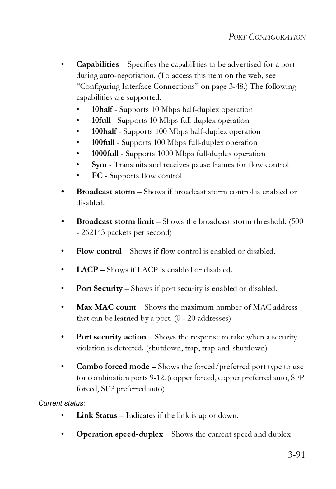 SMC Networks SMC8612XL3 F 1.0.1.3 manual Current status 