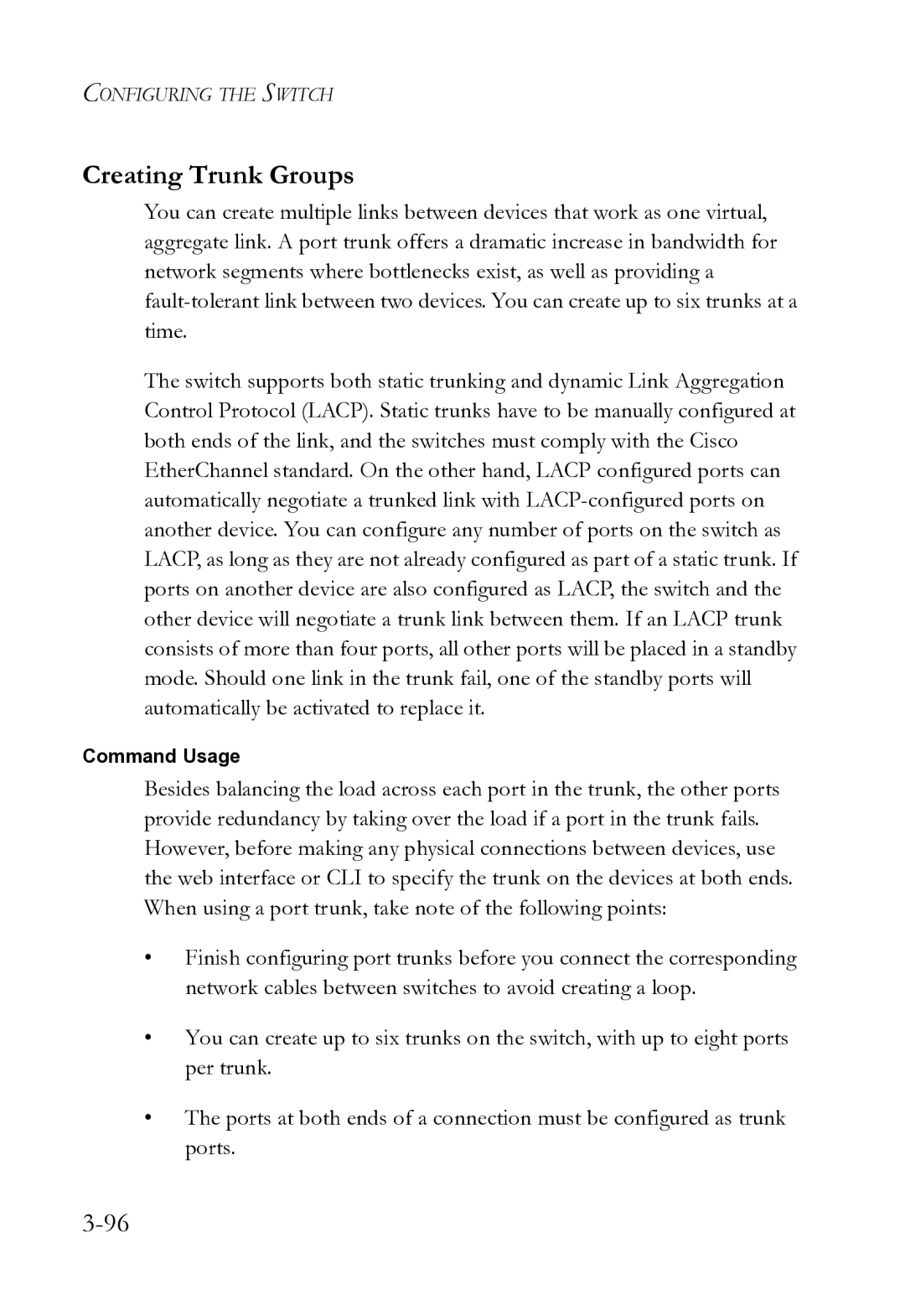 SMC Networks SMC8612XL3 F 1.0.1.3 manual Creating Trunk Groups 