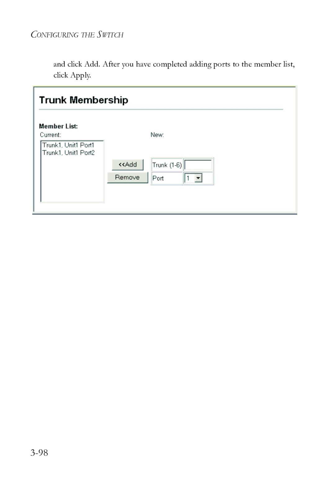 SMC Networks SMC8612XL3 F 1.0.1.3 manual Configuring the Switch 