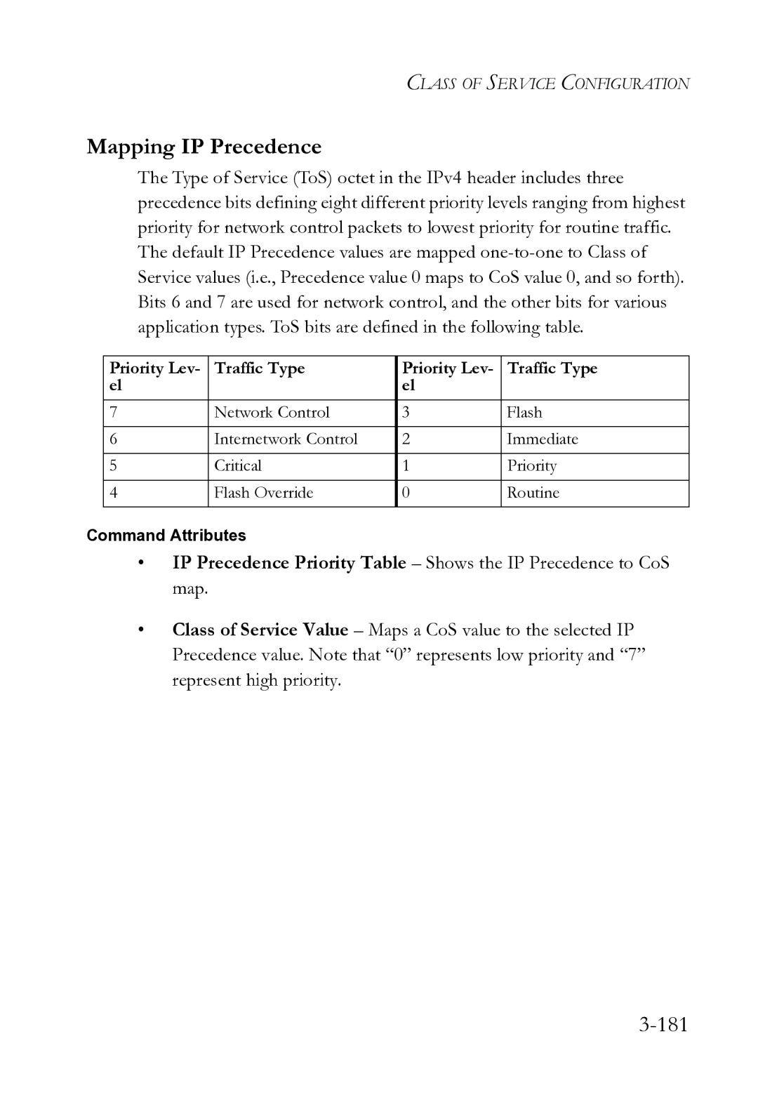 SMC Networks SMC8612XL3 F 1.0.1.3 manual Mapping IP Precedence, 181 