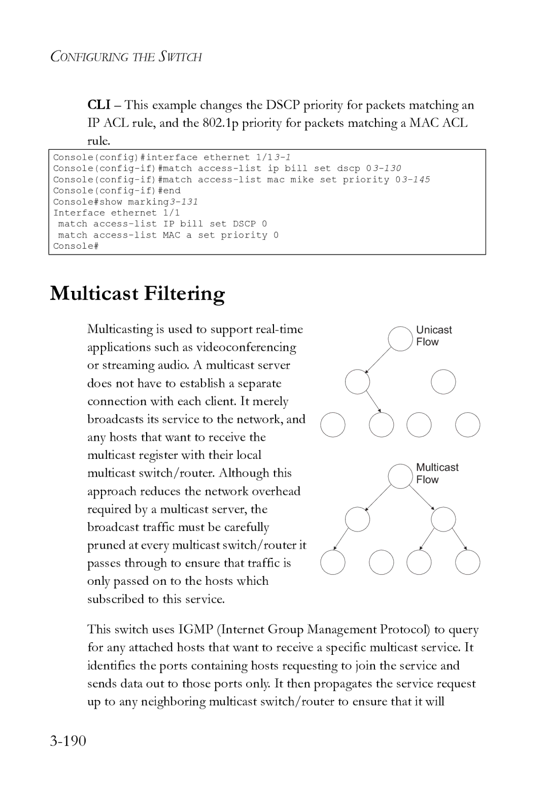 SMC Networks SMC8612XL3 F 1.0.1.3 manual Multicast Filtering, 190 