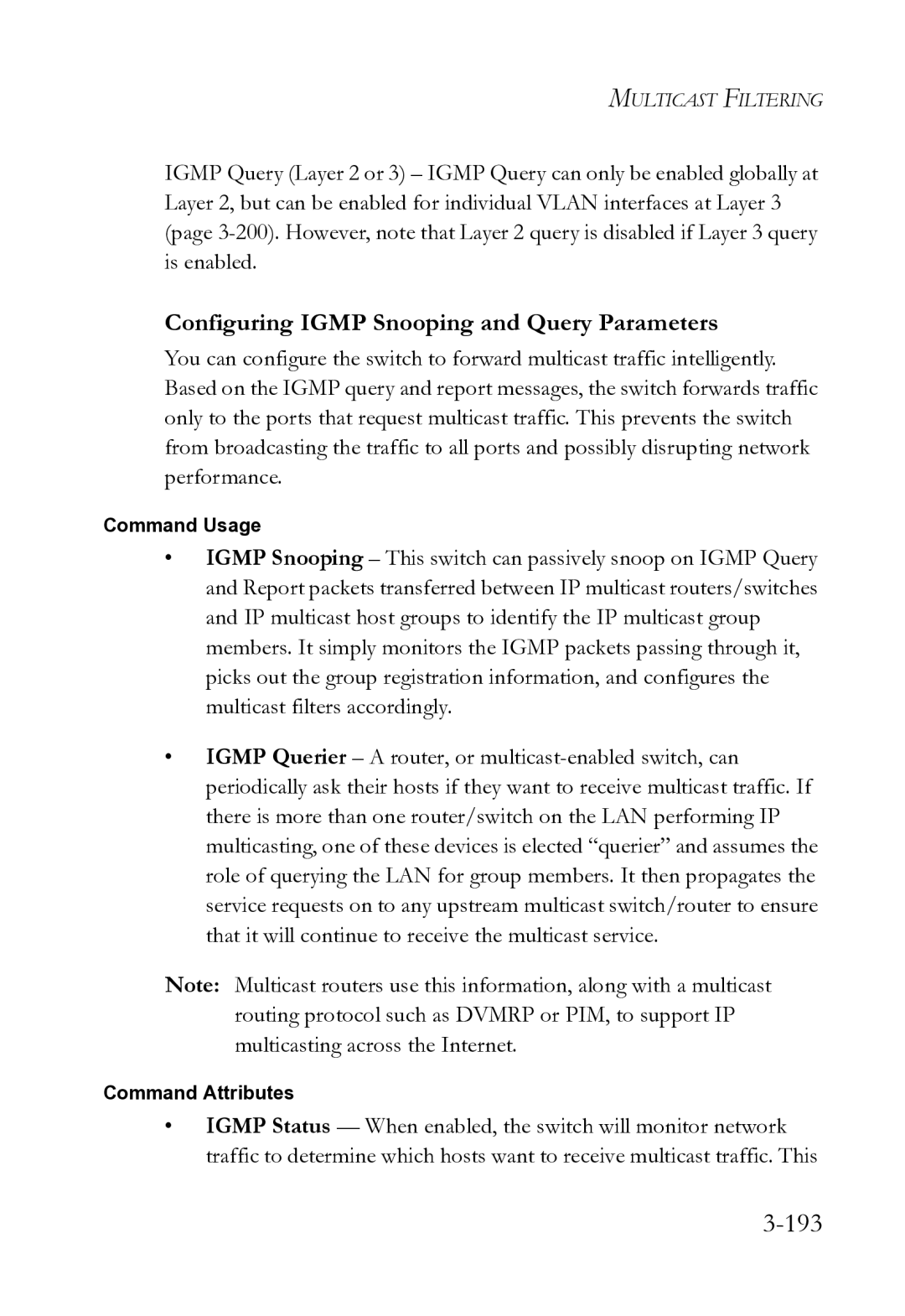 SMC Networks SMC8612XL3 F 1.0.1.3 manual 193, Configuring Igmp Snooping and Query Parameters 