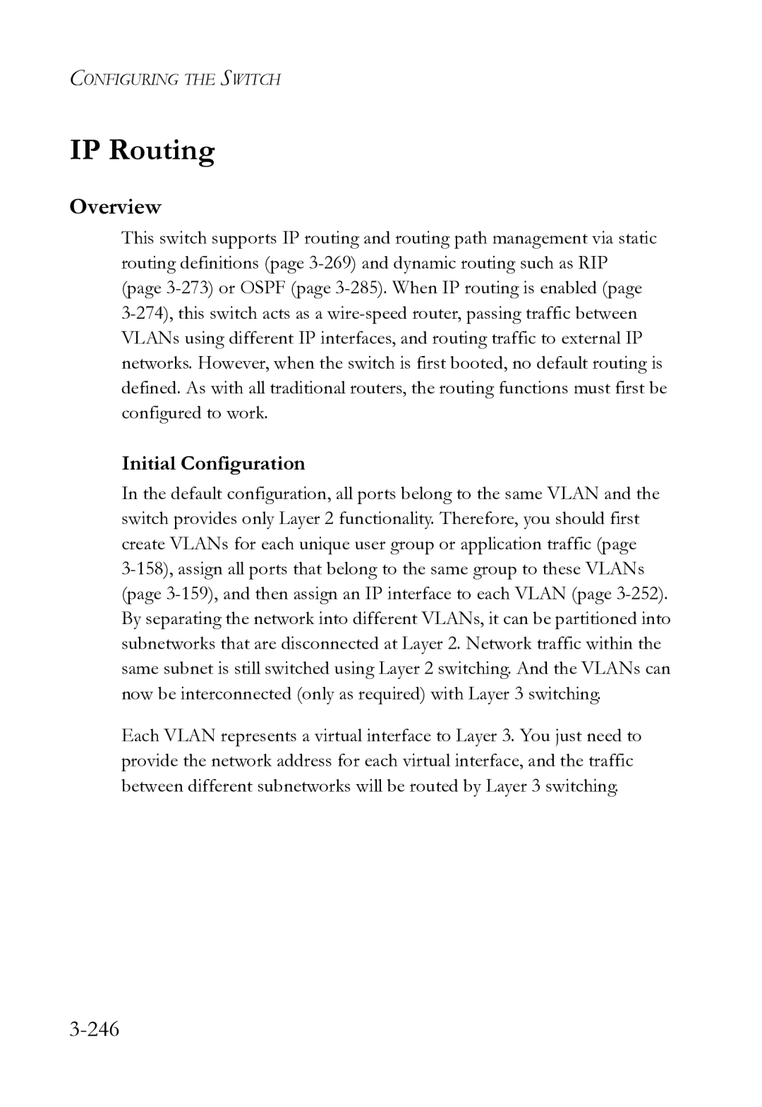 SMC Networks SMC8612XL3 F 1.0.1.3 manual IP Routing, 246, Initial Configuration 